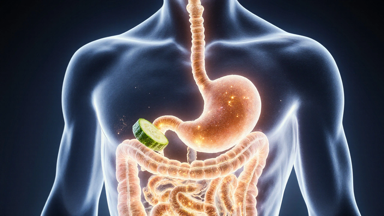 Vnitřní orgány těla reagují na předkus enzymy a šťávami.