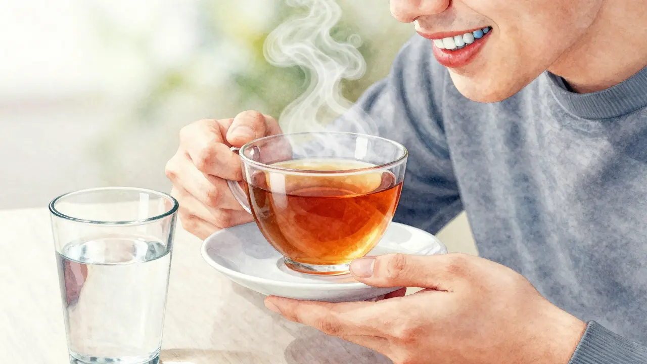 Chlazený horký nápoj pro chránění citlivých zubů