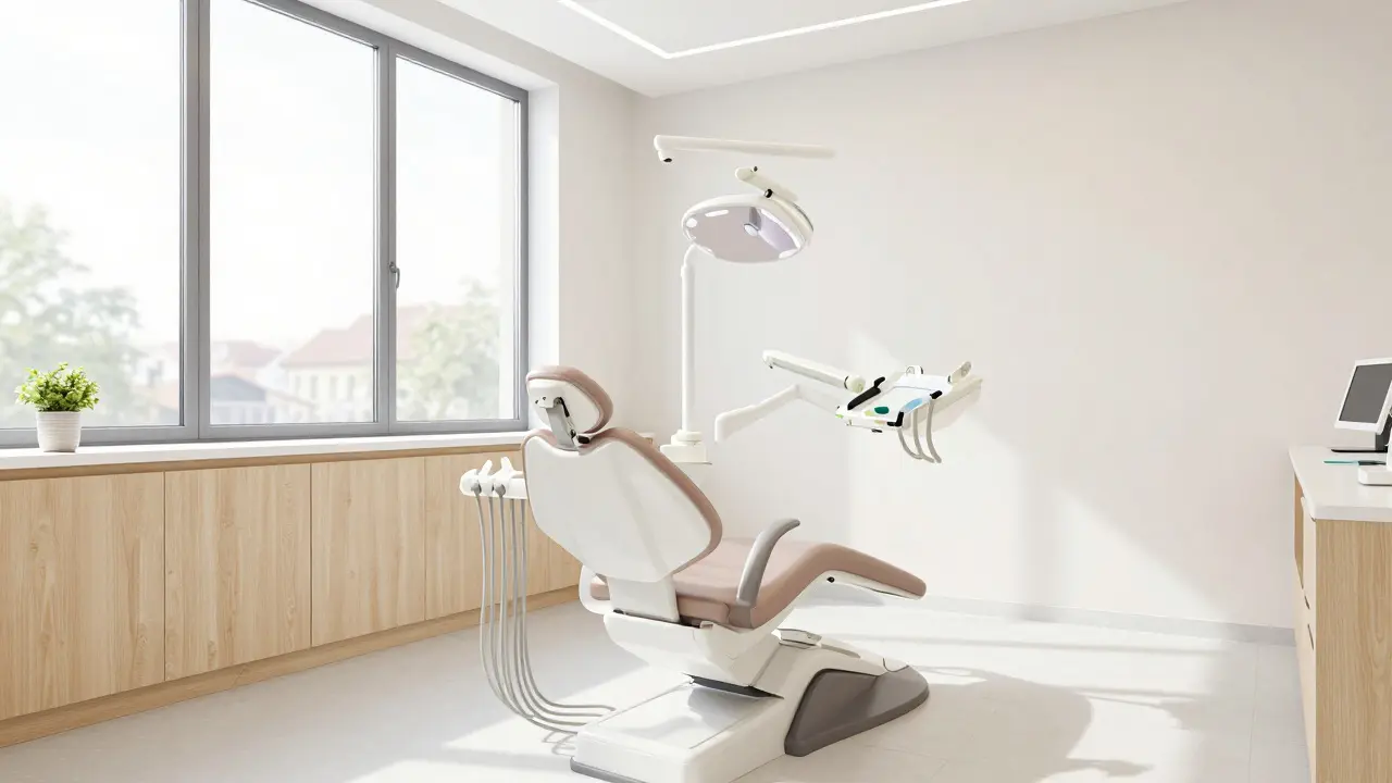 Interiér moderní a čisté zubní ordinace v Praze