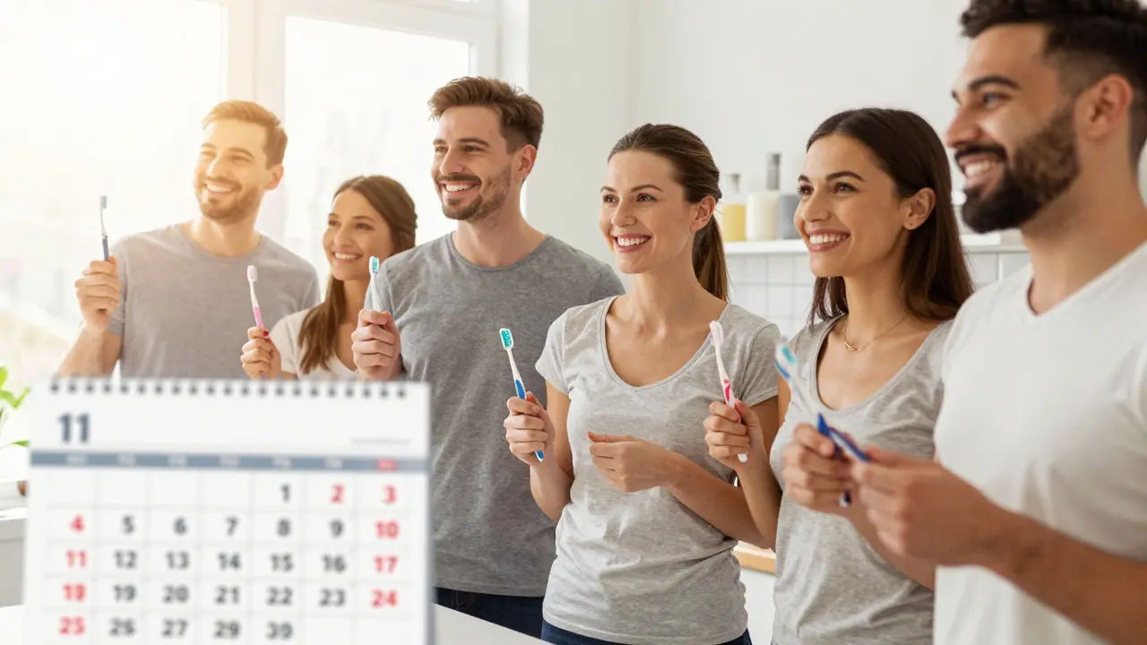 Lidé udržují ústní hygienu mezizubními kartáčky pro dlouhodobé zdraví