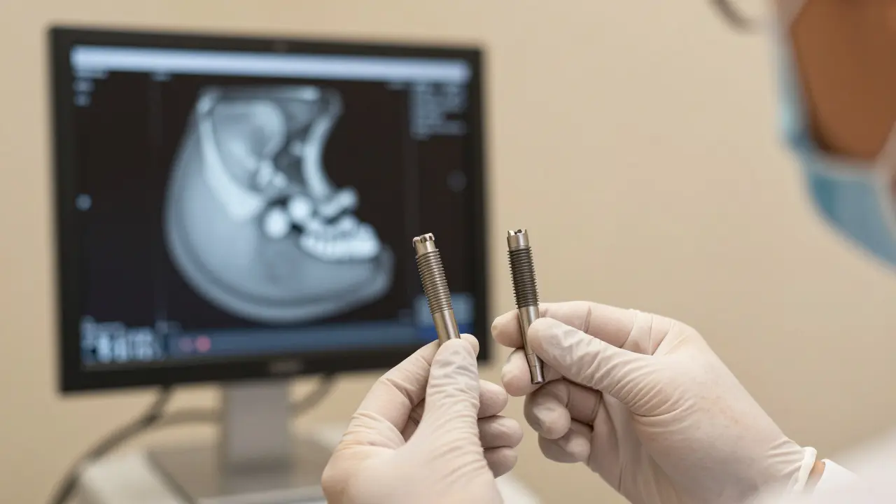 Zubní lékař s implantátem a 3D skenem