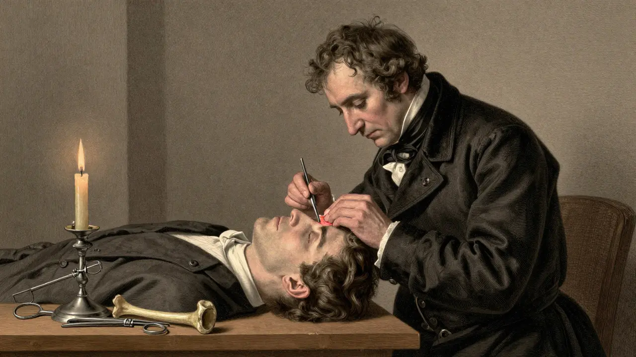 Joseph Magnitz v roce 1794 provádí první zdokumentovanou rekonstrukci ucha v Lipsku za svitu svíček.