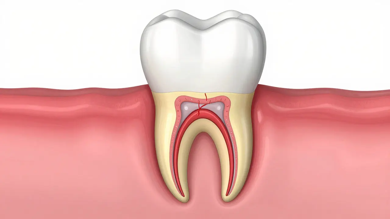 Anatomický průřez stálého řezáku