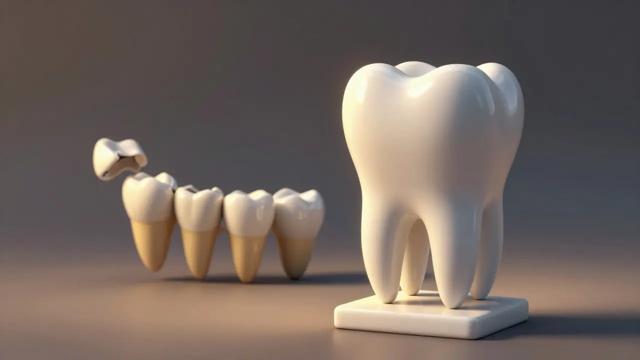Konceptuální ilustrace odolnosti porcelánu proti opotřebení kompozitu